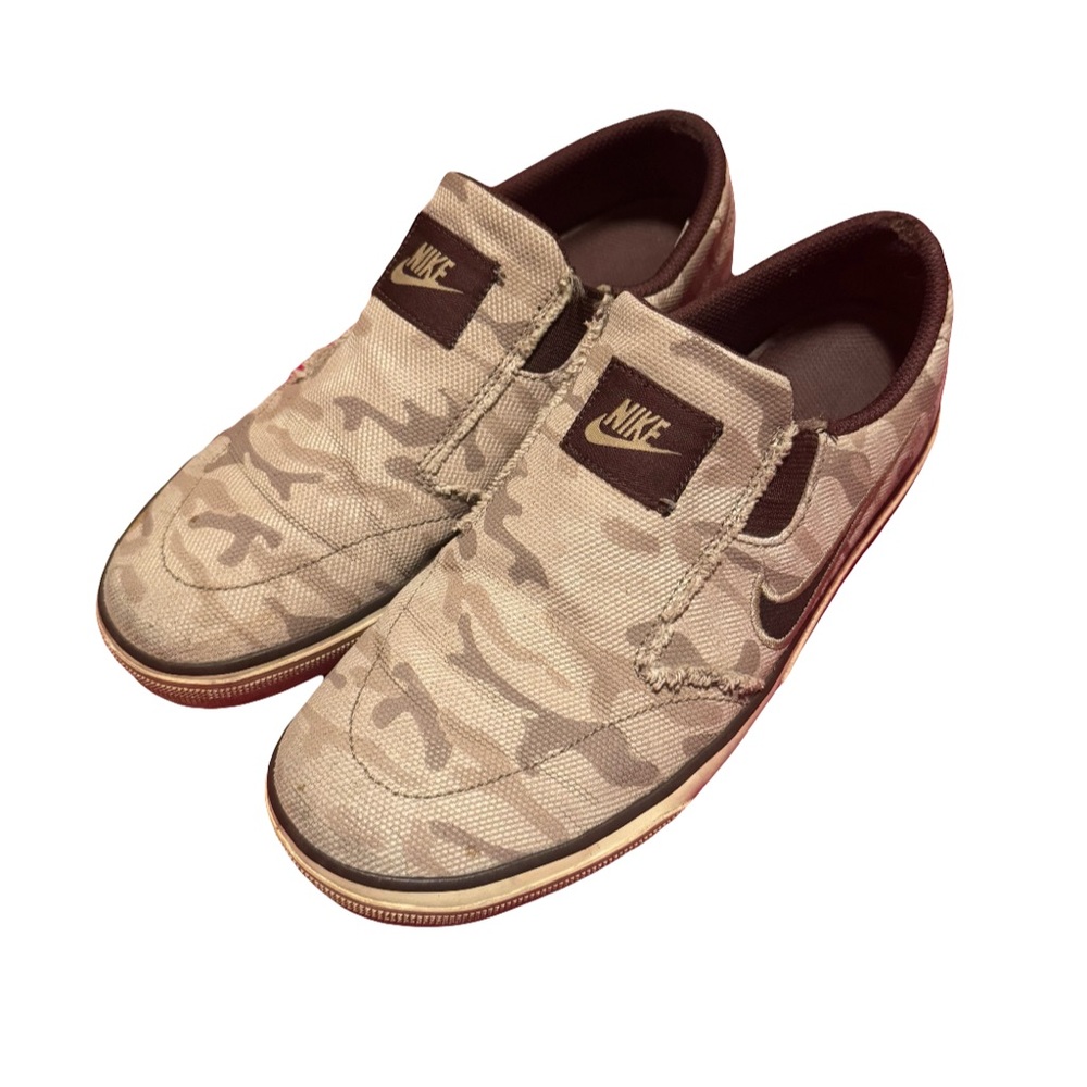 Nike SB Charge Camo Slip On Shoe Women’s size 6 Green Brown Vintage Distressed